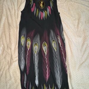 Shoreline Wear Black Dress with Colorful Accents